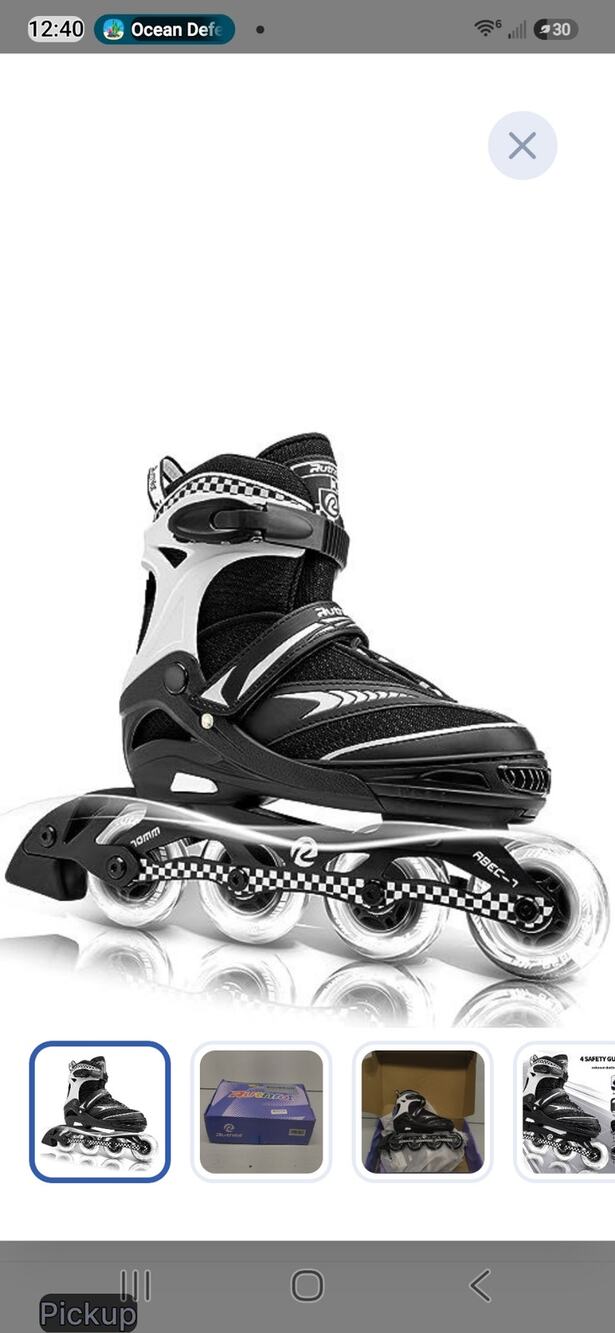 NWT Ruthfot Adjustable Inline Skates for Boys and Girls with Full Light Up Wheel